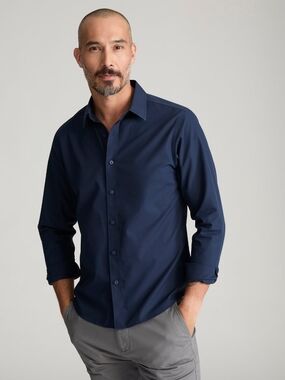 Untuckit Men's Button-Up Shirt - Navy Blue, Size XXL